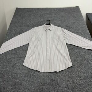 Massimo Bizzocchi Shirt Mens L Multi Striped Cotton Button Up Business